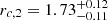 Mathematical equation: $ r_{c,2} = 1.73^{+0.12}_{-0.11} $