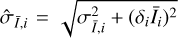 ${{\hat \sigma }_{\bar I,i}} = \sqrt {\sigma _{\bar I,i}^2 + {{\left( {{\delta _i}{{\bar I}_i}} \right)}^2}}$
