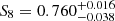 $ S_8 = 0.760^{+0.016}_{-0.038} $