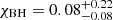 $ \chi_{\mathrm{BH}} = 0.08^{+0.22}_{-0.08} $