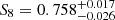 $ S_8 = 0.758^{+0.017}_{-0.026} $