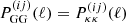 $ P^{(ij)}_{\mathrm{GG}}(\ell)=P^{(ij)}_{\kappa \kappa}(\ell) $