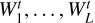 Mathematical equation: $W_1^t, \ldots ,W_L^t$