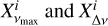 Mathematical equation: $X_{{v_{\max }}}^i{\rm{ and }}X_{\Delta {v^*}}^i$