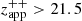$ z_{\mathrm{app}}^{++} > 21.5 $