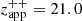 $ z^{++}_{\mathrm{app}}=21.0 $