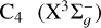 ${{\rm{C}}_4}\left( {{{\rm{X}}^3}\Sigma _g^ - } \right)$