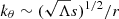 $ k_\theta \sim (\sqrt{\Lambda}s)^{1/2}/r $