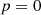$$ \begin{aligned}&p = 0 \end{aligned} $$
