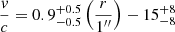 $ \frac{\mathit{v}}{c} = 0.9_{-0.5}^{+0.5}\left(\frac{r}{1^{{\prime\prime}}}\right) - 15_{-8}^{+8} $