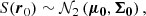 $$ \begin{aligned} S({\boldsymbol{r}}_0) \sim \mathcal{N} _2\left(\boldsymbol{\mu _0}, \boldsymbol{\Sigma _0} \right), \end{aligned} $$