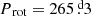 $ {{P_{\text{ rot}}}}=265{{\overset{\text{ d}}{.}}}3 $