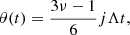 $$ \begin{aligned} \theta (t) = \frac{3\nu - 1}{6} j \Lambda t, \end{aligned} $$