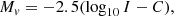 $$ \begin{aligned} M_{v} = -2.5(\log _{10}I - C) , \end{aligned} $$