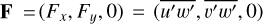 ${\bf{F}} = \left( {{F_x},{F_y},0} \right) = \left( {\overline {{u^\prime }{w^\prime }} ,\overline {{v^\prime }{w^\prime }} ,0} \right)$
