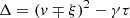 $$ \begin{aligned} \Delta = \left(v\mp \xi \right)^2 - \gamma \tau \end{aligned} $$