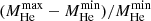 $ (M_{\mathrm{He}}^{\mathrm{max}}-M_{\mathrm{He}}^{\mathrm{min}})/M_{\mathrm{He}}^{\mathrm{min}} $