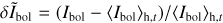 Mathematical equation: $\delta {\tilde I_{{\rm{bol}}}} = \left( {{I_{{\rm{bol}}}} - {{\left\langle {{I_{{\rm{bol}}}}} \right\rangle }_{{\rm{h}},t}}} \right)/{\left\langle {{I_{{\rm{bol}}}}} \right\rangle _{{\rm{h}},t}}$