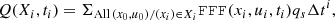 $$ \begin{aligned} Q(X_i,t_i)=\Sigma _{\mathrm{All} \,(x_0, u_0) / (x_i) \in X_i} \mathtt{FFF}(x_i,u_i,t_i) q_s \Delta t^i, \end{aligned} $$