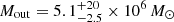 $ M_{\mathrm{out}} = 5.1 ^{+20}_{-2.5} \times 10^6\,{M_\odot} $