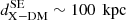 $ {d}^{\mathrm{SE}}_{\mathrm{X}-\mathrm{DM}} \sim 100\,{\text{ kpc}} $