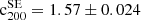 $ {{\rm c}^{{\rm SE}}_{200}} =1.57 \pm 0.024 $