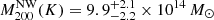 $ {M}^{\mathrm{NW}}_{200}(K) =9.9^{+2.1}_{-2.2} \times 10^{14}\,{M_{\odot}} $
