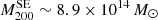 $ {M}^{\mathrm{SE}}_{200}\sim 8.9 \times 10^{14}\,{M_{\odot}} $