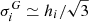 $ {\sigma}_{i}^{G} \simeq h_i/\sqrt{3} $
