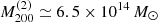 $ {M}^{(2)}_{200} \simeq 6.5 \times 10^{14}\,{M_{\odot}} $