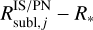 Mathematical equation: $R_{{\rm{subl}},j}^{{\rm{IS}}/{\rm{PN}}} - {R_*}$