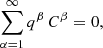 $$ \begin{aligned} \sum \limits _{\alpha =1}^\infty q^\beta \,C^\beta =0, \end{aligned} $$