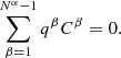 $$ \begin{aligned} \sum \limits _{\beta =1}^{N^\alpha -1} q^\beta C^\beta =0. \end{aligned} $$