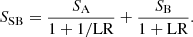 $$ \begin{aligned} S_{\mathrm{SB} }=\frac{S_{\mathrm{A} }}{1+1/\mathrm{LR}}+\frac{S_{\mathrm{B} }}{1+\mathrm{LR}}. \end{aligned} $$