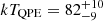 Mathematical equation: $ kT_{\mathrm{QPE}}=82_{-9}^{+10} $