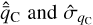 ${\hat \bar q_{\rm{C}}}{\rm{ and }}{\hat \sigma _{{q_{\rm{C}}}}}$