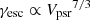 $ {\gamma_{\mathrm{esc}}}\propto {V_{\mathrm{psr}}}^{7/3} $