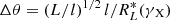 $ \Delta\theta=(L/l)^{1/2}\, l/R_L^*(\gamma_{\,\mathrm{X}}) $