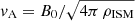 $ {\mathit{v}_{\mathrm{A}}}=B_0/\sqrt{4\pi\,\rho_{\mathrm{ISM}}} $