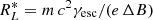 $ R_L^*=m\,c^2{\gamma_{\rm esc}}/(e\,\Delta B) $