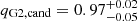 $ q_{\mathrm{G2,cand}}=0.97_{-0.05}^{+0.02} $