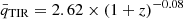 $ \bar{q}_\mathrm{{TIR}} = 2.62\times (1+z)^{-0.08} $