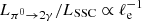 $ L_{\pi^0\rightarrow 2 \gamma}/L_{\mathrm{SSC}} \propto \ell_{\mathrm{e}}^{-1} $