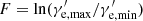 $ F=\ln(\gamma^\prime_{\rm e, max}/\gamma^\prime_{\rm e, min}) $