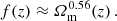 $$ \begin{aligned} f(z) \approx \varOmega ^{0.56}_{\rm m}(z)\,. \end{aligned} $$