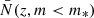 $ \bar{N}(z, m < m_*) $