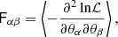 $$ \begin{aligned} \mathsf{F }_{\alpha \beta }=\left\langle {-\frac{\partial ^2\,\mathrm{ln}\mathcal{L} }{\partial \theta _{\alpha } \partial \theta _{\beta }}}\right\rangle , \end{aligned} $$