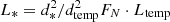 $ L_* = d_*^2/d_{\rm temp}^2 F_N \cdot L_{\rm temp} $