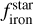 $\\ f_{\mathrm{iron}}^{\mathrm{Star}}\]$