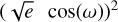 $\(\,{\sqrt{e}}\operatorname{cos}(\omega))^{2}\]$